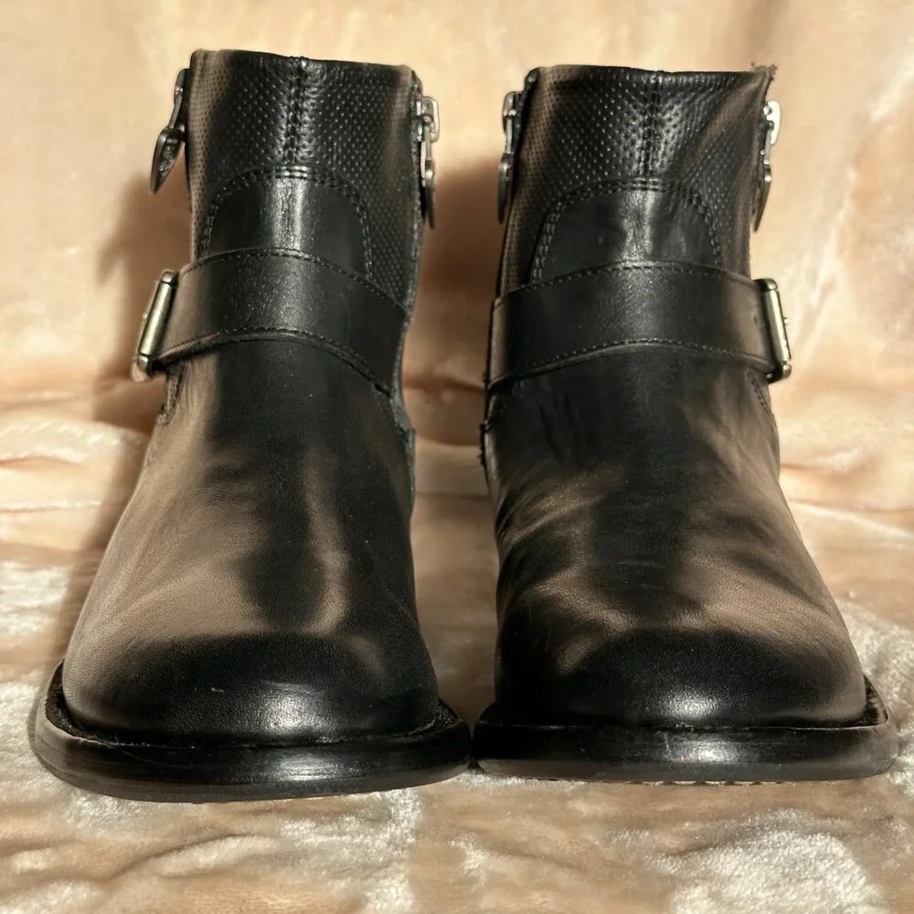 Mark Nason Black Leather Moto Biker Riding Ankle Boots Women's US  6.5 NWOT - Picture 6 of 15